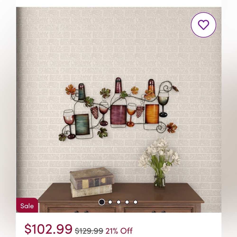 Outdoor / Indoor Art Metal Multi-Colored Metal Wire Wine Home Wall Decoration